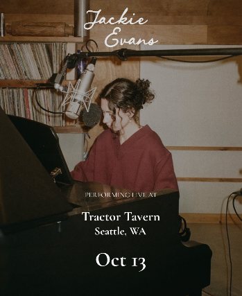 Poster: SOLD OUT! Jackie Evans on Tour (partially seated)