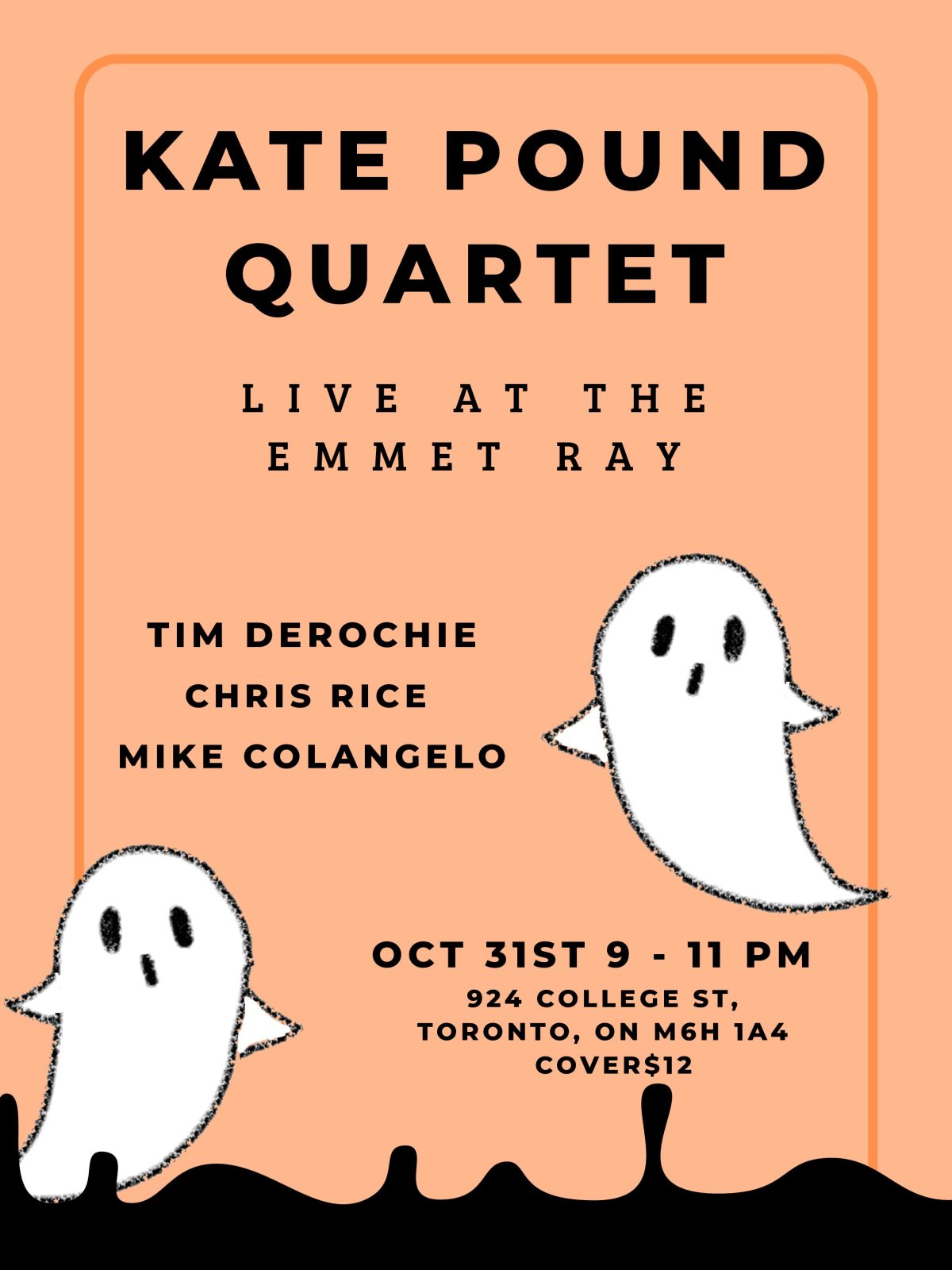 Poster: Kate Pound Quartet, Jazz Halloween 🎃👻