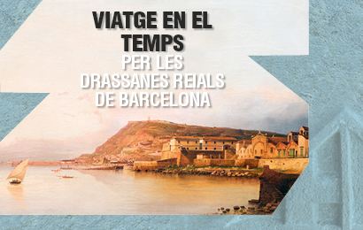 Cartel: Exposició ' Viatge en el temps per les Drassanes Reials de Barcelona', Museu Marítim de Barcelona, 17 jul