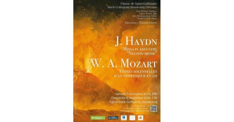 Affiche : Haydn et Mozart, Eglise Saint Guillaume, 7 nov.