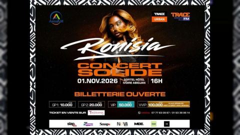Affiche : Ronisia en concert « Solide », Sofitel Abidjan Hôtel Ivoire, 1 nov.