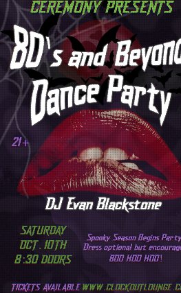 Poster: Ceremony Presents: Best Of The 80's & Beyond w/ DJ Evan Blackstone