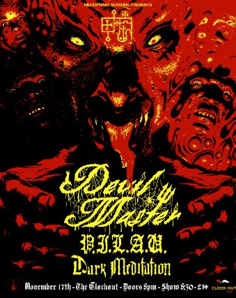 Poster: Hierophant Booking Presents: Devil Master w/ P.I.L.A.U., Dark Meditation