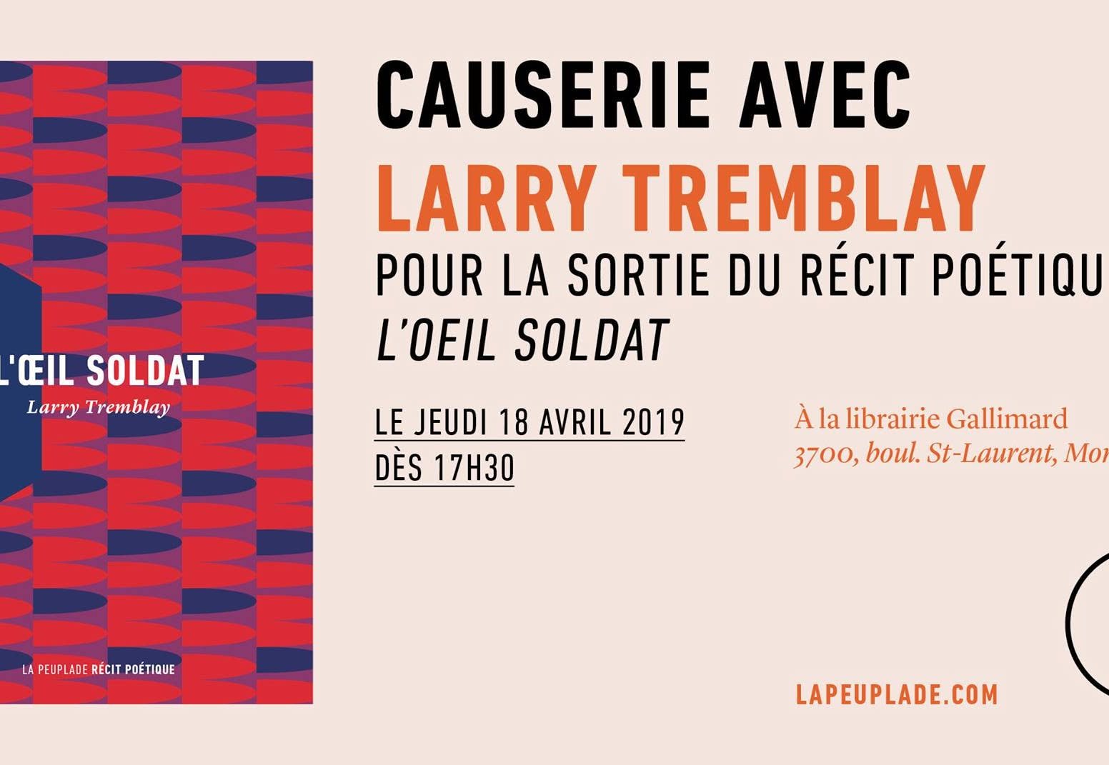 Poster: Causerie avec Larry Tremblay