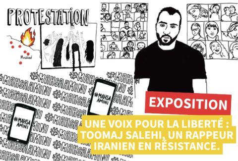 Affiche : Une voix pour la liberté : Toomaj Salehi, un rappeur iranien en résistance., Maison Internationale de Grenoble, 1 oct.