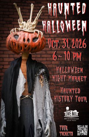 Poster: Halloween Night Market, Lowe Mill A&E Grounds, Oct 31