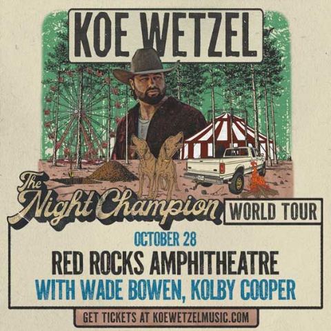 Poster: Koe Wetzel, Red Rocks Amphitheatre, Oct 28