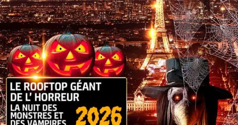 Affiche : Le Rooftop Géant De L'horreur Halloween + 2500m2 Tour Eiffel, T7 Paris, 31 oct.