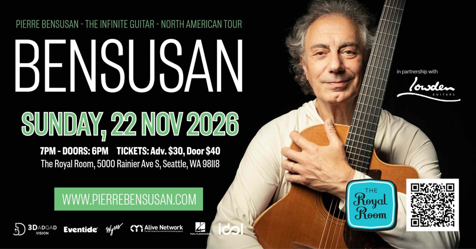 Poster: The Infinite Guitar – Pierre Bensusan 2026 USA Tour