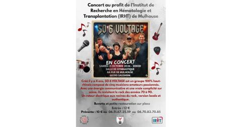 Affiche : Concert de rock caritatif, Salle de Gymnastique, 31 oct.