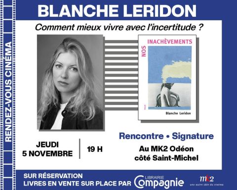 Poster: Rendez-vous cinéma avec Blanche Leridon au MK2 Odéon (côté St Michel), MK2 Odéon, Nov 5