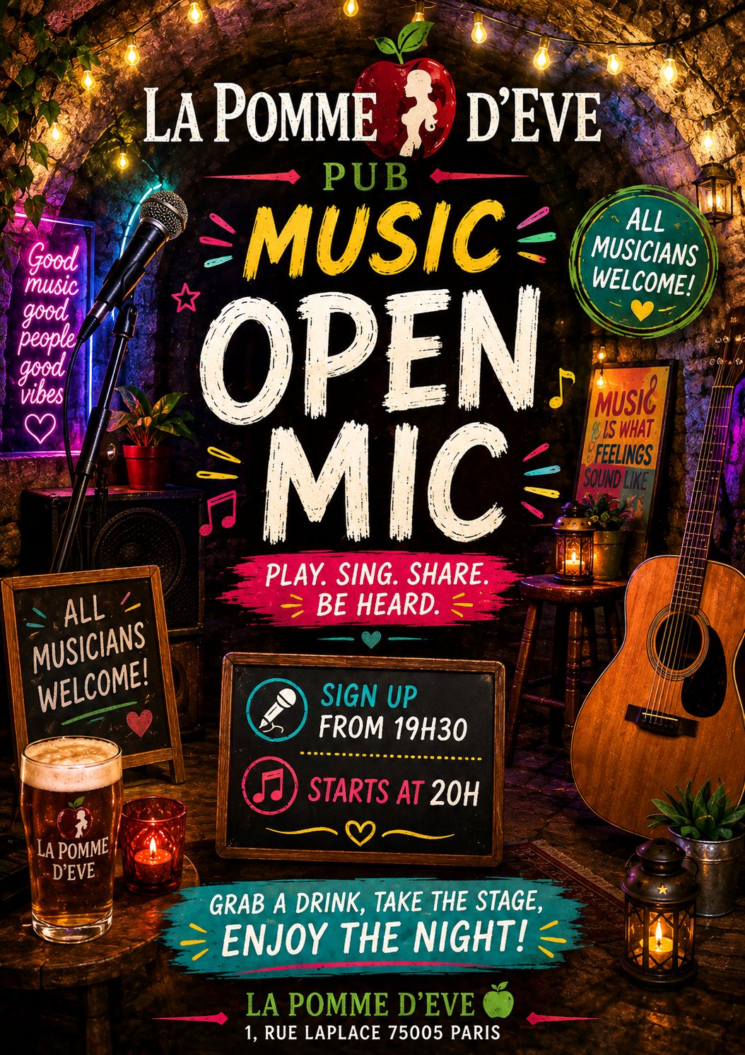 Affiche : Open Mic Music Evening