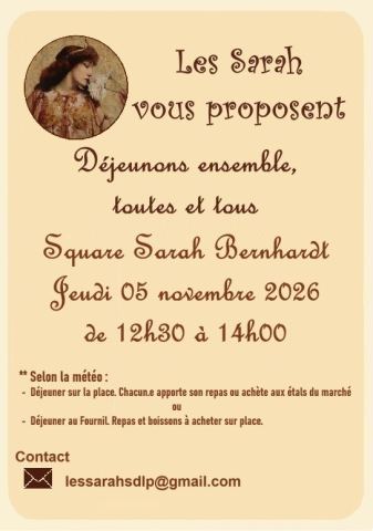 Affiche : 🙋🏿‍♀️  🙋🏽‍♀️ 🙋🏼‍♂️ Faisons vivre la place Sarah Bernhardt à Bréquigny !  🙋🏾‍♂️  🙋🏼‍♂️ 🙋🏻‍♀️, Place Sarah Bernhardt, 5 nov.