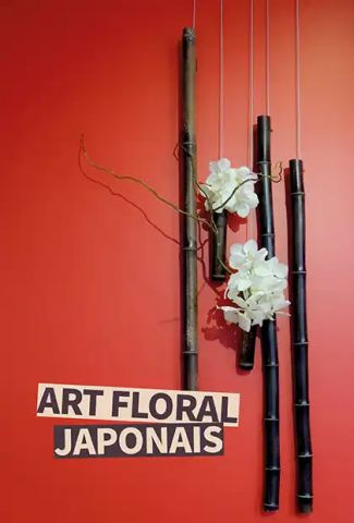 Affiche : Art floral japonais : Ikebana selon les règles de l’école Sogetsu, Maison Internationale de Grenoble, 5 nov.