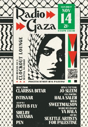 Poster: Radio Gaza & Wo’Pop Present: A Benefit For Palestine