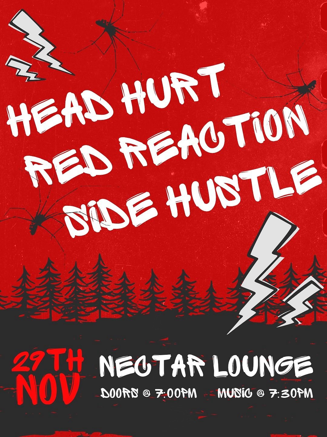 Poster: Head Hurt with Red Reaction, Side Hustle