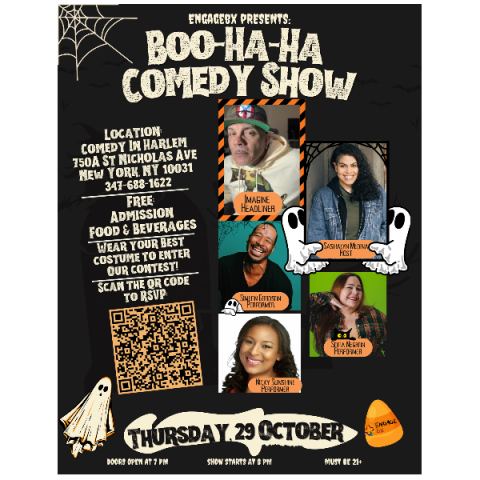 Poster: Boo-Ha-Ha Comedy Show, Comedy in Harlem, Oct 29