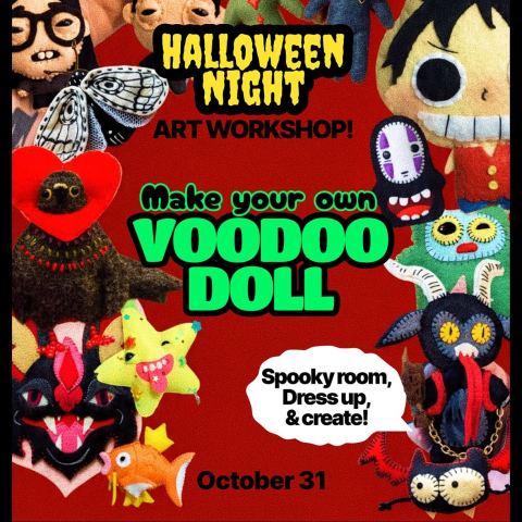 Poster: Halloween Night: Make Your Own Voodoo Doll, Pinball, Oct 31