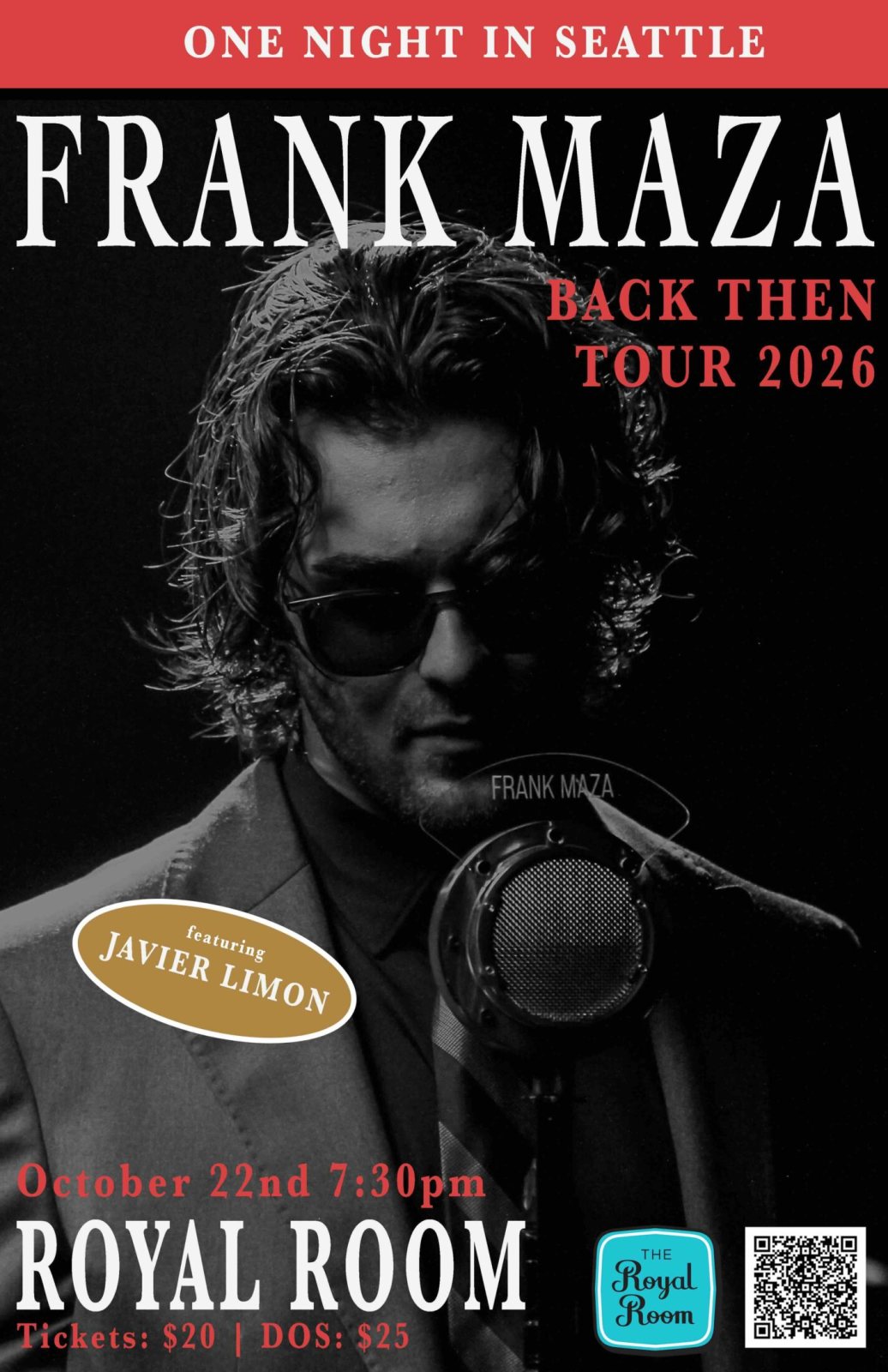 Poster: Frank Maza Featuring Javier Limon Present: Back Then