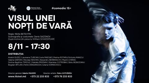 Afiș: VISUL UNEI NOPȚI DE VARĂ 08.11.2026 - comedie 16+, Teatrul Național „Eugène Ionesco”, 8 nov.