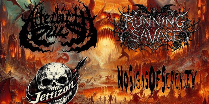Poster: Afterbirth Pulp / Running Savage / No Signs of Serenity / Jettizon