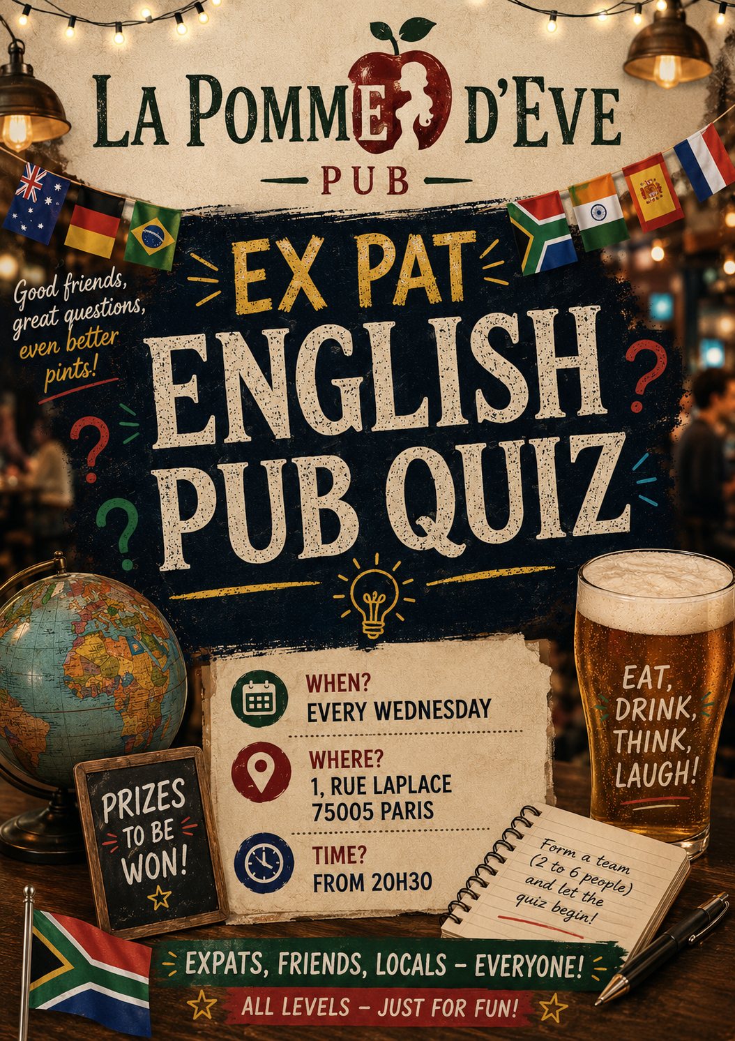 Affiche : EXPAT PUB QUIZ