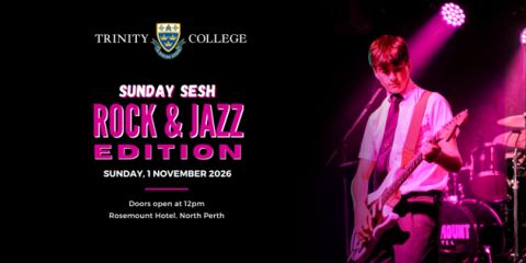 Poster: Sunday Sesh: Rock & Jazz Edition (Trinity College), Rosemount Hotel, Nov 1