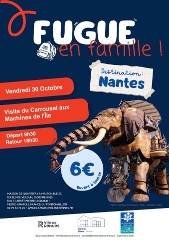 Affiche : Maison Bleue - Fugue en Famille à Nantes, Maison de Quartier - La Maison Bleue, 30 oct.