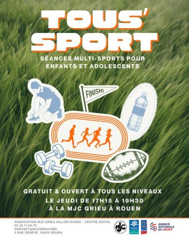 Affiche : Tous' sport, MJC Grieu, 29 oct.