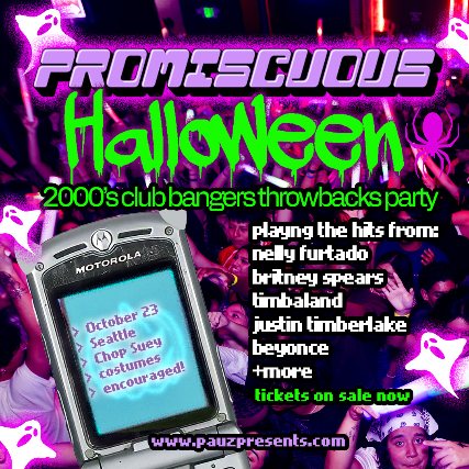 Poster: PROMISCUOUS HALLOWEEN: A SPOOKY 2000's CLUB BANGERS THROWBACKS PARTY