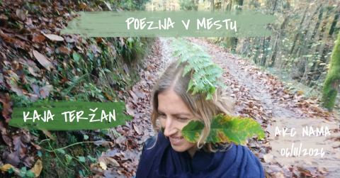 Plakat: Poezija v mestu: Kaja Teržan, AKC Nama, 6. nov.