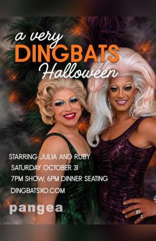 Poster: Cabaret Room: A Very DINGBATS Halloween, 7:00pm, Pangea, Oct 31