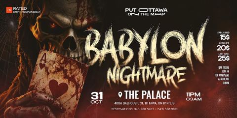 Poster: BABYLON NIGHTMARE - HALLOWEEN BIGGEST PARTY, Crystal Palace, Oct 31