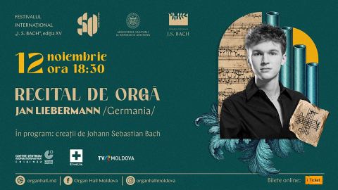 Afiș: RECITAL DE ORGĂ / JAN LIEBERMANN, Sala cu Orgă, 12 nov.