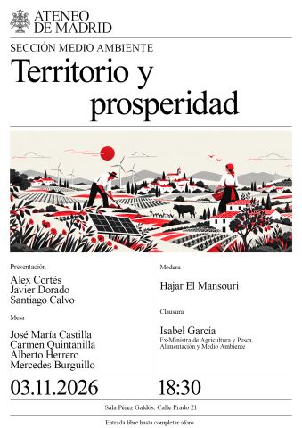 Poster: Territorio y prosperidad, Ateneo Científico, Literario y Artístico de Madrid, Nov 3