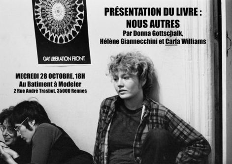 Affiche : Présentation et échange autour du livre « nous autres » (Donna Gottschalk), BAM – Bâtiment à Modeler, 28 oct.