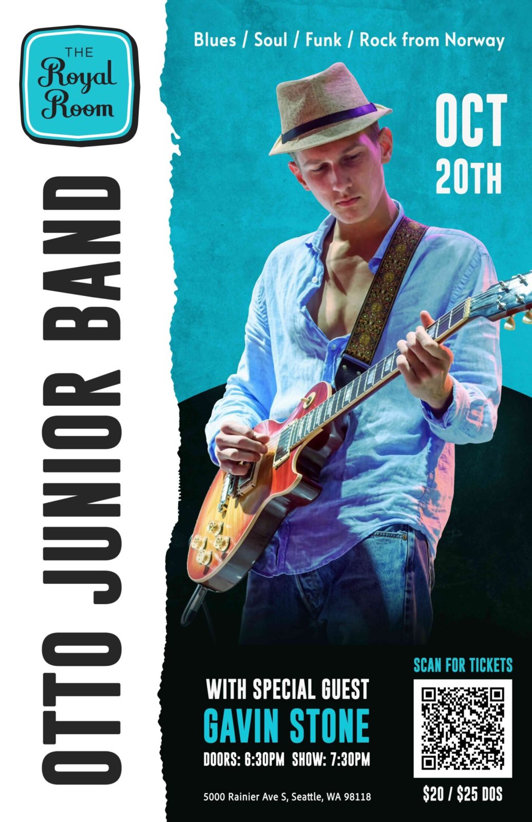 Poster: Otto Junior Band with special guest Gavin Stone