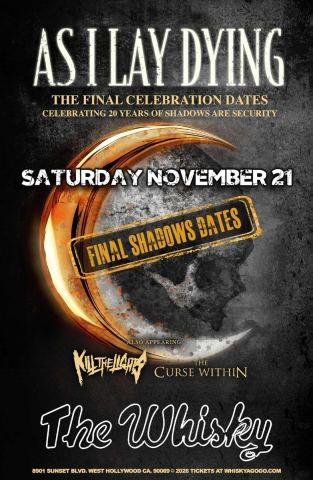 Poster: As I Lay Dying, Whisky a Go Go, Nov 21