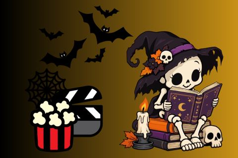 Juliste: Mosaiikin halloween alakoululaisille, Mosaiikin kirjasto, 28.10.