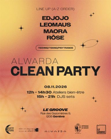 Poster: Alwarda Clean Party, Le Groove, Nov 8