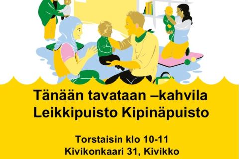 Juliste: Tänään tavataan kahvila, Leikkipuisto Kipinäpuisto, 27.8.