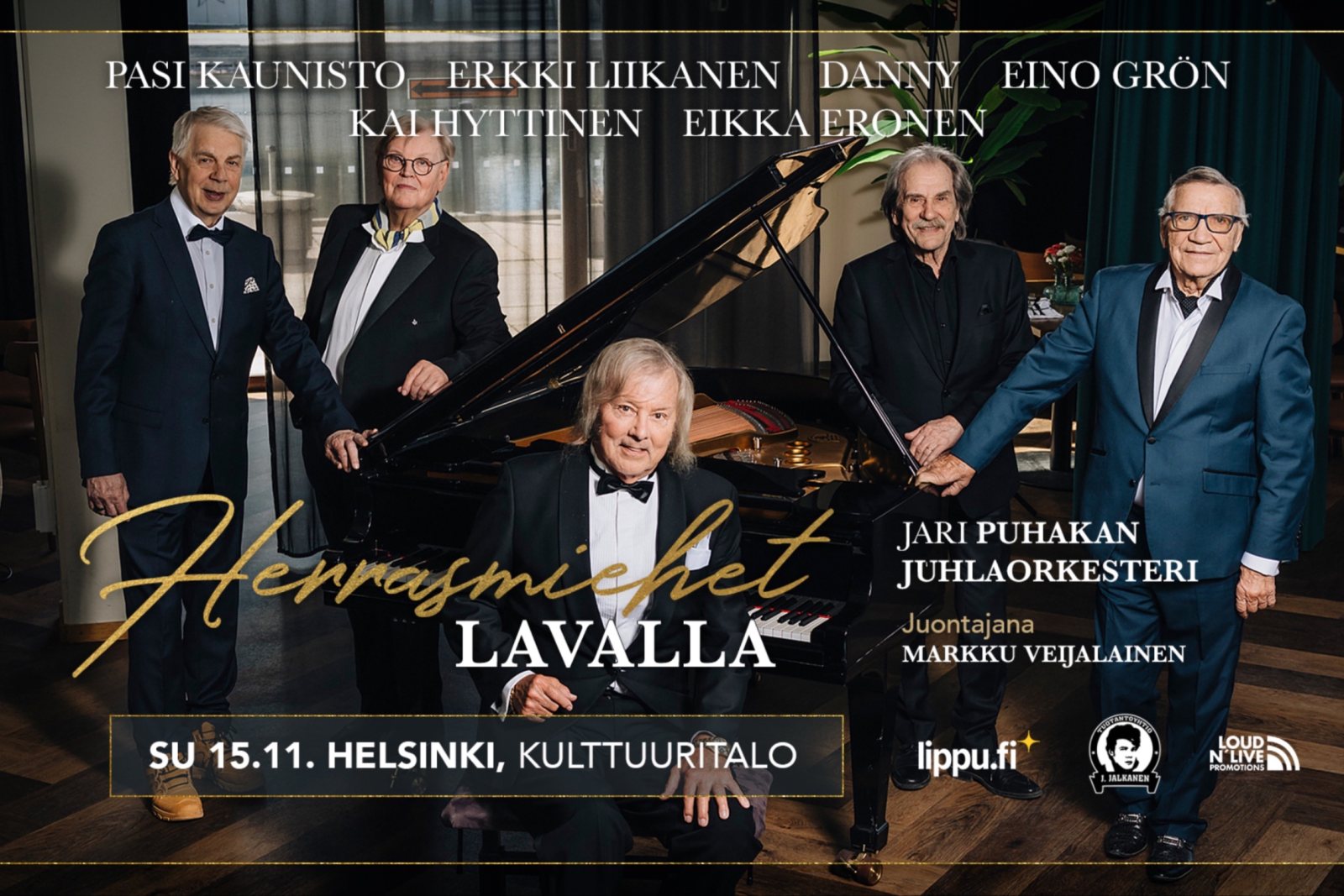 Juliste: Herrasmiehet lavalla
