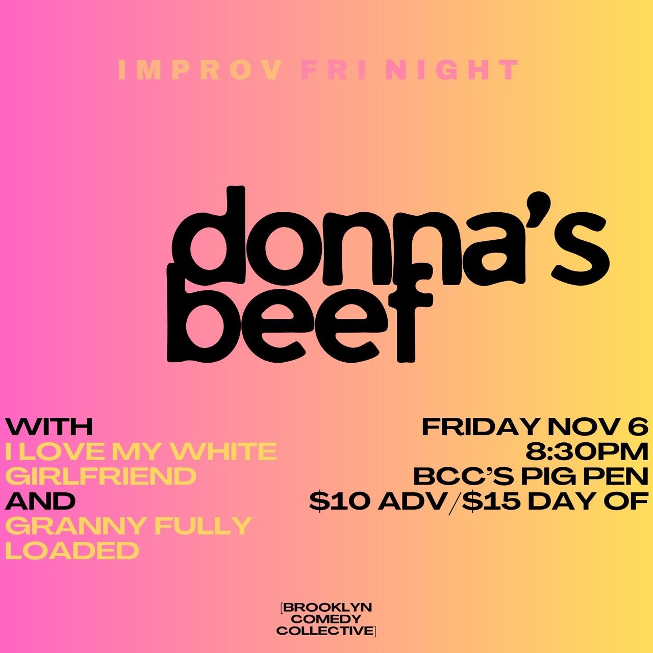Poster: DONNA’S BEEF IMPROV