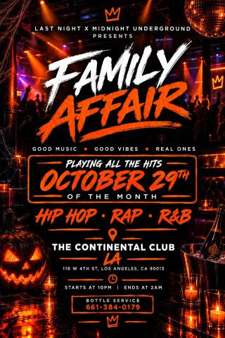 Poster: Family Affair, The Continental Club, Oct 29
