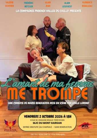 Affiche : L’amant de ma femme me trompe, MJC du Mont-Gargan, 2 nov.