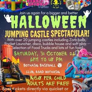 Poster: Halloween Jumping Castle Spectacular, Erin Hall, Oct 31
