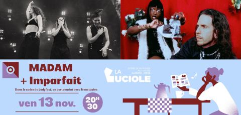 Affiche : Madam + Imparfait, 171 rue de Bretagne 61000 Alençon, 13 nov.