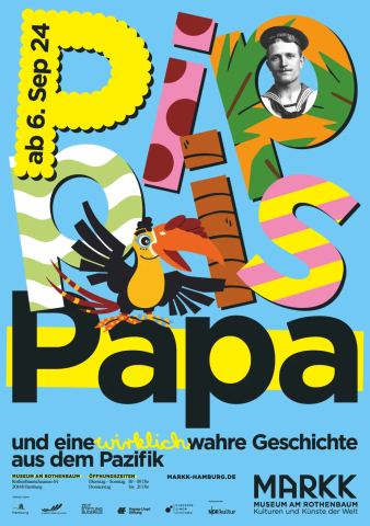 Plakat: Pippis Papa und eine wirklich wahre Geschichte aus dem Pazifik, MARKK – Museum am Rothenbaum. Kulturen und Künste der Welt, 6. Sept.
