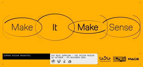 Plakat: Make It Make Sense – German Design Graduates 2026, Pinakothek der Moderne, 16. Okt.