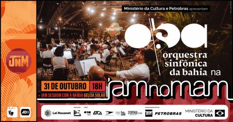 Cartaz: JAM no MAM 31 de outubro de 2026, MAM-BA – Museu de Arte Moderna da Bahia, 31 de out.